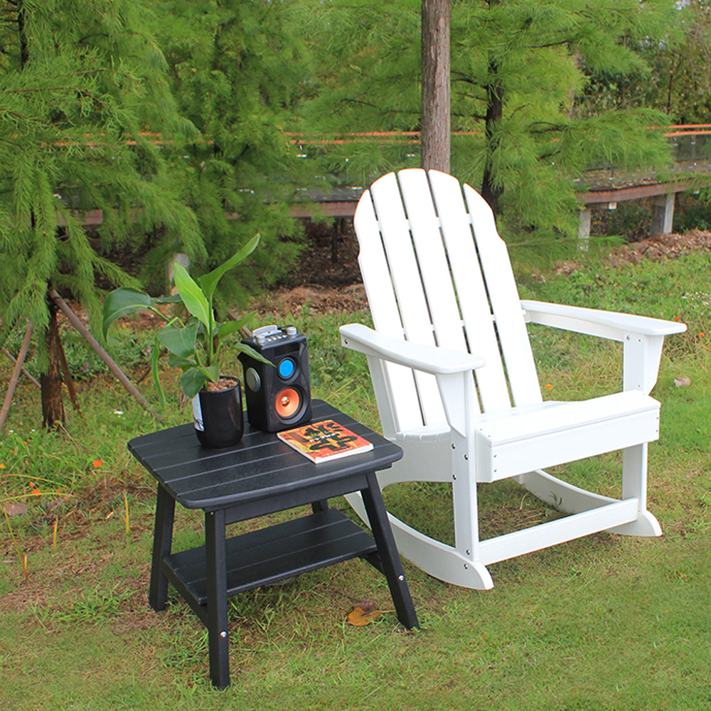 Čierny TTM001 Outdoor HDPE Adirondack Matching Side Table - Patio Garden Police Boční stolík