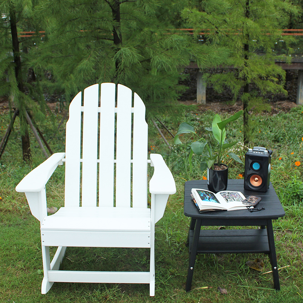 Čierny TTM001 Outdoor HDPE Adirondack Matching Side Table - Patio Garden Police Boční stolík