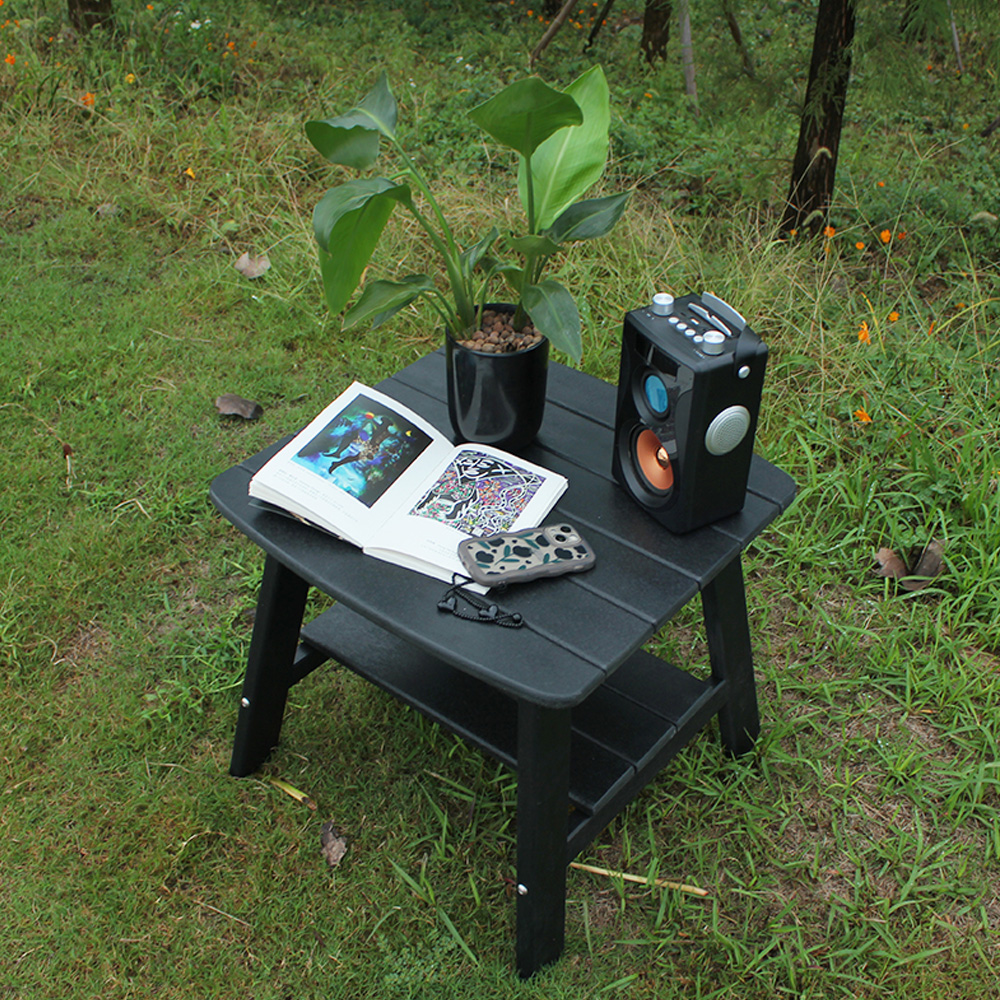 Čierny TTM001 Outdoor HDPE Adirondack Matching Side Table - Patio Garden Police Boční stolík