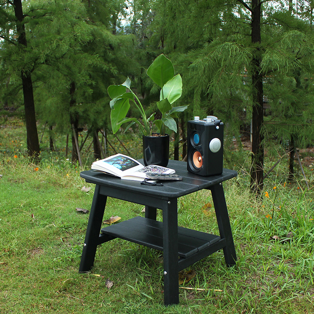 Čierny TTM001 Outdoor HDPE Adirondack Matching Side Table - Patio Garden Police Boční stolík