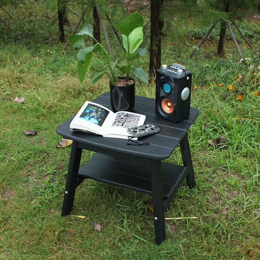 Čierny TTM001 Outdoor HDPE Adirondack Matching Side Table - Patio Garden Police Boční stolík