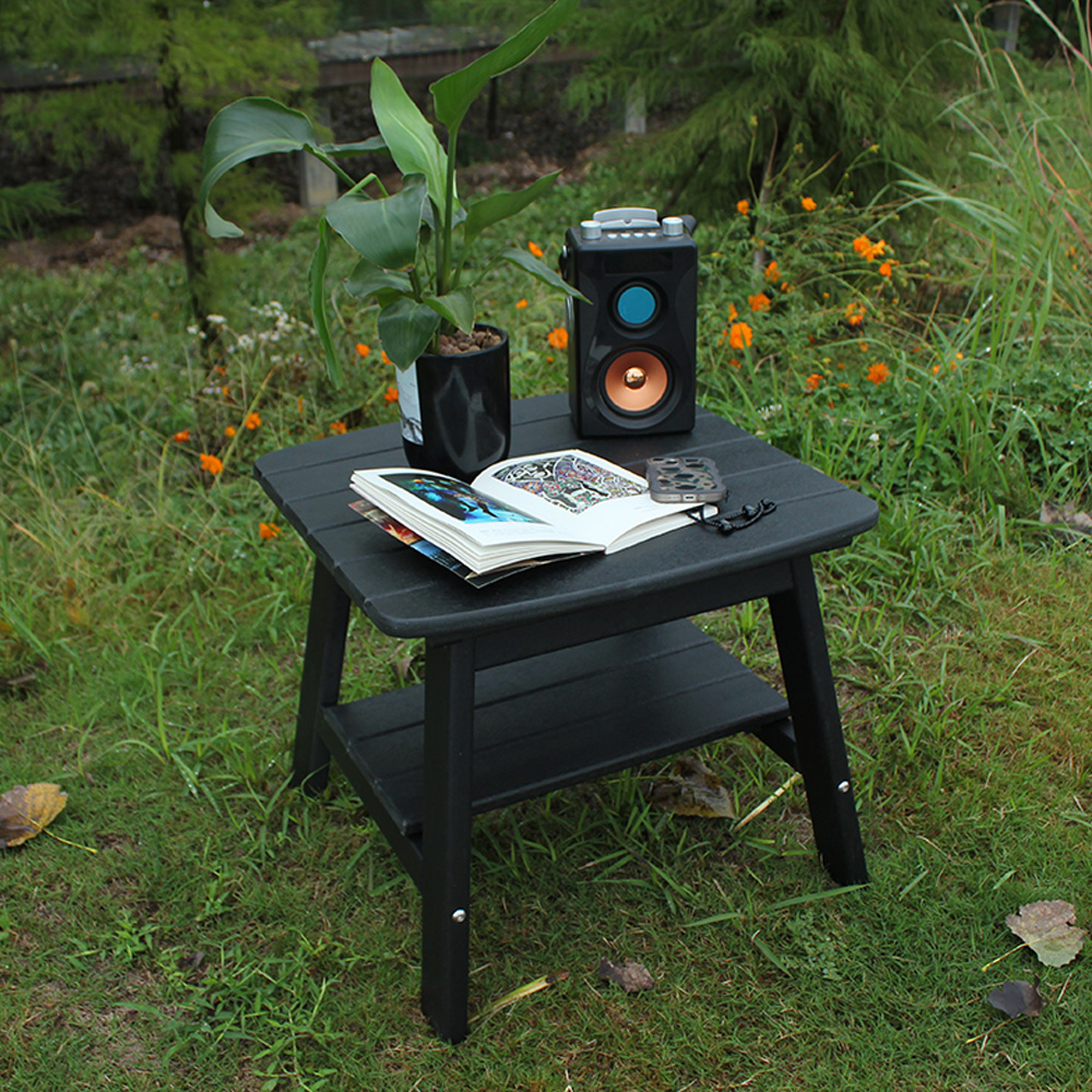 Čierny TTM001 Outdoor HDPE Adirondack Matching Side Table - Patio Garden Police Boční stolík