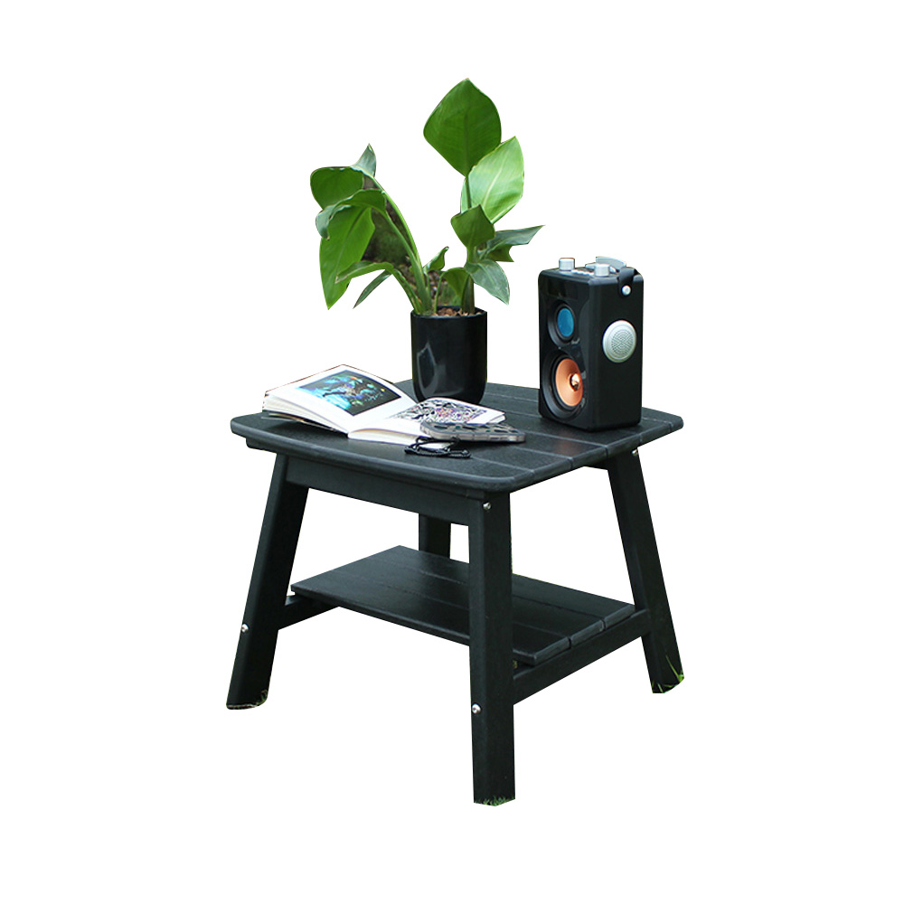 Čierny TTM001 Outdoor HDPE Adirondack Matching Side Table - Patio Garden Police Boční stolík